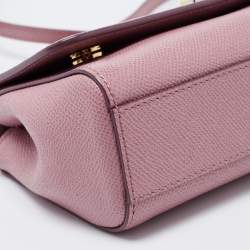 Pre Owned Dolce & Gabbana Pink Leather Miss Sicily Top Handle Bag