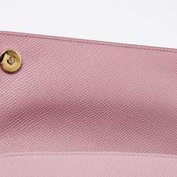 Pre Owned Dolce & Gabbana Pink Leather Miss Sicily Top Handle Bag