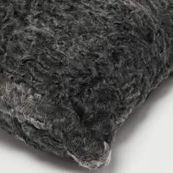 Pre Owned Dolce & Gabbana  Black/Grey Embossed Leather and Fur Tote