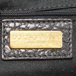 Pre Owned Dolce & Gabbana Black/Brown Leopard Print Calfhair and Leather Frame Satchel