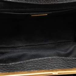 Pre Owned Dolce & Gabbana Black/Brown Leopard Print Calfhair and Leather Frame Satchel