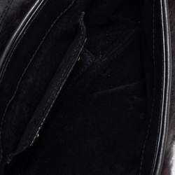 Pre Owned Dolce & Gabbana Black Mink Fur and Leather D Ring Flap Pochette Bag