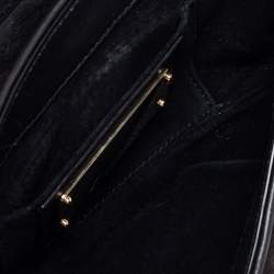 Pre Owned Dolce & Gabbana Black Mink Fur and Leather D Ring Flap Pochette Bag