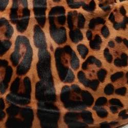 Pre Owned Dolce & Gabbana White/Brown Leopard Print Calfhair and Leather Tassel Bowler Bag