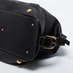 Pre Owned Dolce & Gabbana Black Grained Leather Zip Satchel
