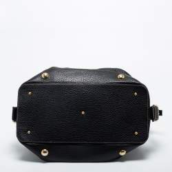 Pre Owned Dolce & Gabbana Black Grained Leather Zip Satchel
