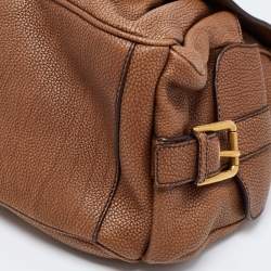 Pre Owned Dolce & Gabbana Brown Leather Side Pocket Shoulder Bag