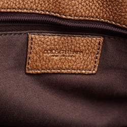 Pre Owned Dolce & Gabbana Brown Leather Side Pocket Shoulder Bag