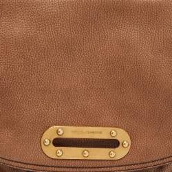 Pre Owned Dolce & Gabbana Brown Leather Side Pocket Shoulder Bag