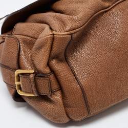Pre Owned Dolce & Gabbana Brown Leather Side Pocket Shoulder Bag