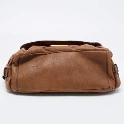Pre Owned Dolce & Gabbana Brown Leather Side Pocket Shoulder Bag