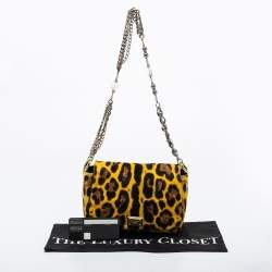 Pre Owned Dolce & Gabbana Yellow/Black Calfhair and Leather Shoulder Bag