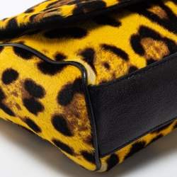 Pre Owned Dolce & Gabbana Yellow/Black Calfhair and Leather Shoulder Bag