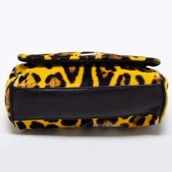 Pre Owned Dolce & Gabbana Yellow/Black Calfhair and Leather Shoulder Bag