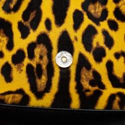 Pre Owned Dolce & Gabbana Yellow/Black Calfhair and Leather Shoulder Bag