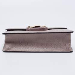 Pre Owned Dolce & Gabbana Grey Embossed  Lucia Shoulder Bag