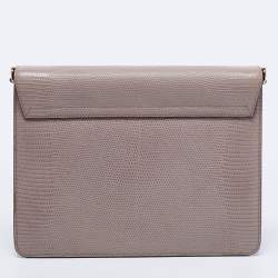 Pre Owned Dolce & Gabbana Grey Embossed  Lucia Shoulder Bag