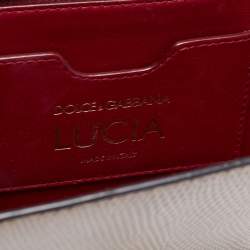 Pre Owned Dolce & Gabbana Grey Embossed  Lucia Shoulder Bag