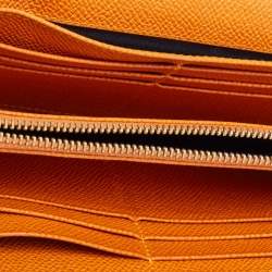 Pre Owned Dolce & Gabbana Orange Leather Flap Continental Wallet