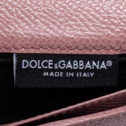 Pre Owned Dolce & Gabbana Pink Leather Zip French Wallet