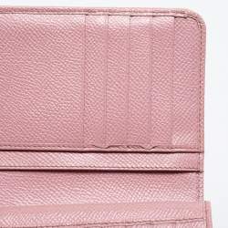 Pre Owned Dolce & Gabbana Pink Leather Zip French Wallet