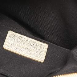 Pre Owned Dolce & Gabbana Metallic Gold Leather Double Zip Camera Bag