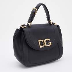 Pre Owned Dolce & Gabbana Black Leather Wifi Top Handle Bag