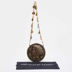 Pre Owned Dolce & Gabbana Brass Metal Roman Coin Shoulder Bag