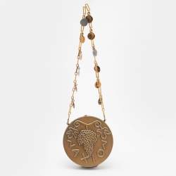 Pre Owned Dolce & Gabbana Brass Metal Roman Coin Shoulder Bag