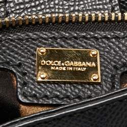 Pre Owned Dolce & Gabbana Black Leather Large Miss Sicily Top Handle Bag