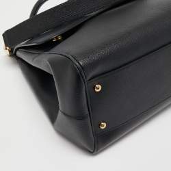 Pre Owned Dolce & Gabbana Black Leather Large Miss Sicily Top Handle Bag