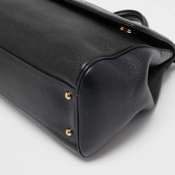 Pre Owned Dolce & Gabbana Black Leather Large Miss Sicily Top Handle Bag