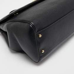 Pre Owned Dolce & Gabbana Black Leather Large Miss Sicily Top Handle Bag