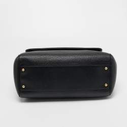 Pre Owned Dolce & Gabbana Black Leather Large Miss Sicily Top Handle Bag