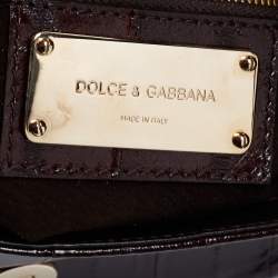 Pre Owned Dolce & Gabbana Dark Brown Eel Leather Shoulder Bag
