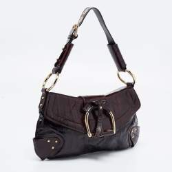 Pre Owned Dolce & Gabbana Dark Brown Eel Leather Shoulder Bag
