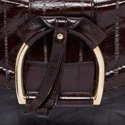 Pre Owned Dolce & Gabbana Dark Brown Eel Leather Shoulder Bag