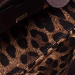 Pre Owned Dolce & Gabbana Burgundy Leather Large Miss Sicily Top Handle Bag