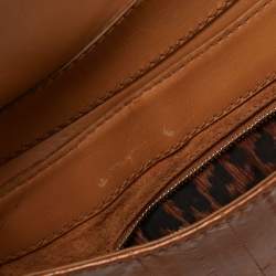Pre Owned Dolce & Gabbana Brown Python and Eel Leather Small Shoulder Bag