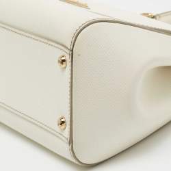 Pre Owned حقيبة دولتشي آند غابانا ميس سيسيلي جلد أرجواني بني داكن متوسطة بيد علوية