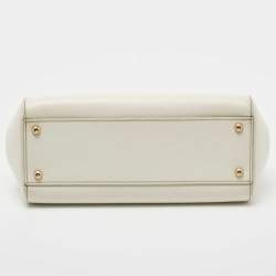 Pre Owned حقيبة دولتشي آند غابانا ميس سيسيلي جلد أرجواني بني داكن متوسطة بيد علوية