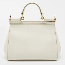 Pre Owned حقيبة دولتشي آند غابانا ميس سيسيلي جلد أرجواني بني داكن متوسطة بيد علوية