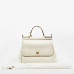 Pre Owned حقيبة دولتشي آند غابانا ميس سيسيلي جلد أرجواني بني داكن متوسطة بيد علوية