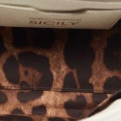 Pre Owned حقيبة دولتشي آند غابانا ميس سيسيلي جلد أرجواني بني داكن متوسطة بيد علوية