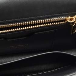 Pre Owned Dolce & Gabbana Black Leather Logo Shoulder Bag