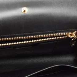 Pre Owned Dolce & Gabbana Black Leather Logo Shoulder Bag