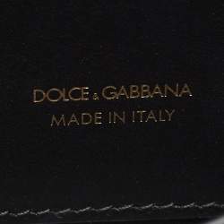 Pre Owned Dolce & Gabbana Black Leather Logo Shoulder Bag