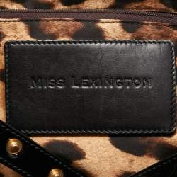 Pre Owned Dolce & Gabbana Black Nylon and Patent Leather Miss Lexington Large Tote