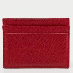 Pre Owned Dolce & Gabbana Red Leather Card Holder