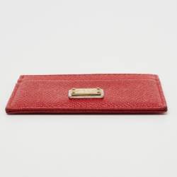 Pre Owned Dolce & Gabbana Red Leather Card Holder